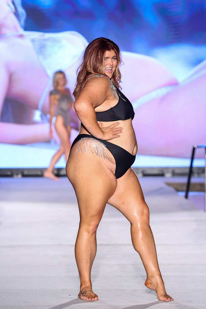 Michaela McGrady walks the runway for Sports Illustrated Swimsuit Runway Show During Paraiso Miami Beach on July 16, 2022 in Miami Beach, Florida.